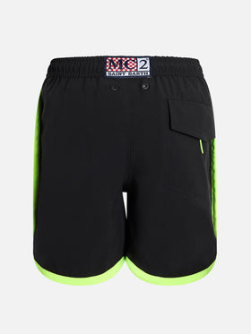 Boy long lentgh black swim shorts Kyte Comfort Jr - MC2 Saint Barth