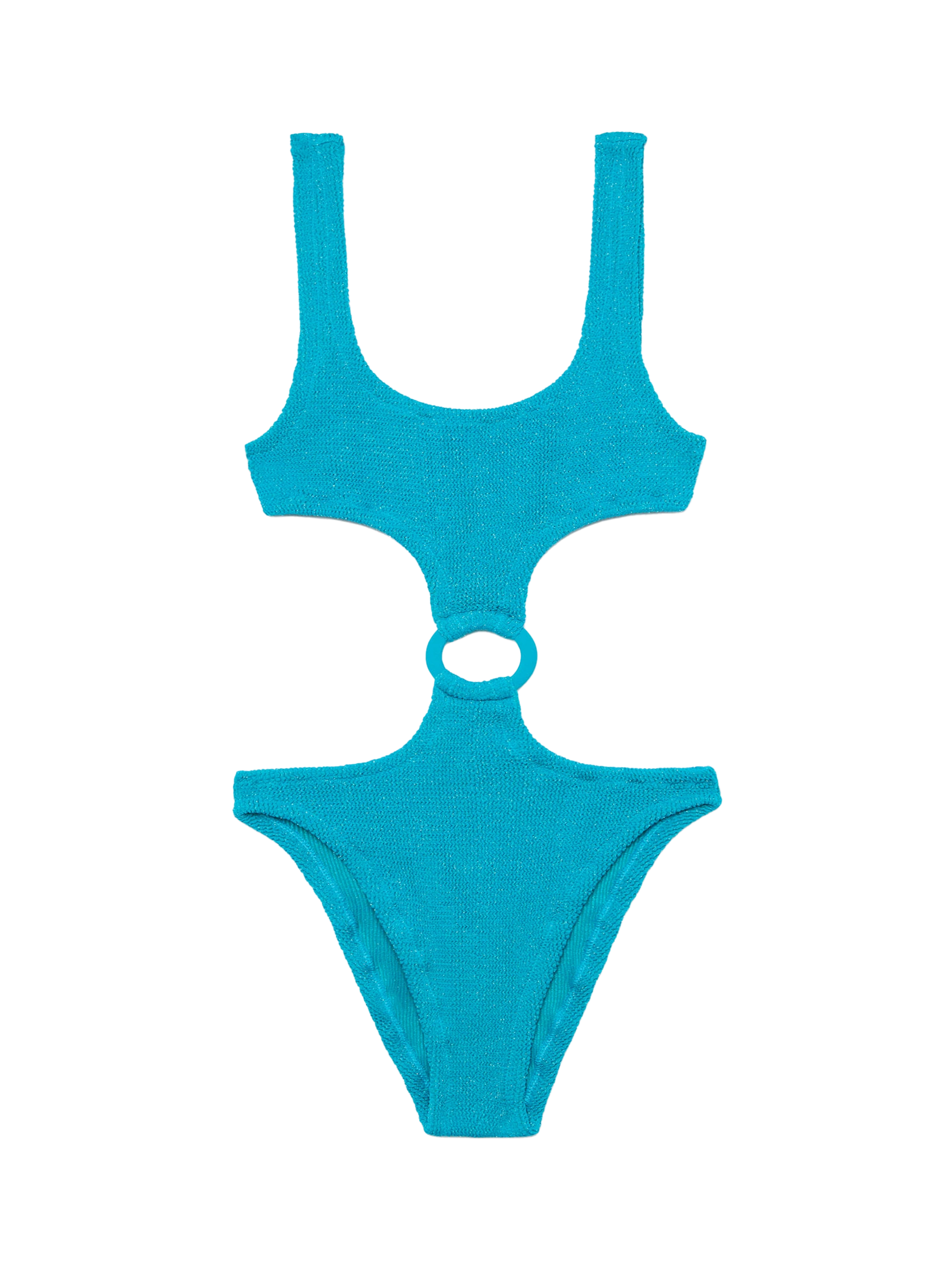 Laurel crinkle teal cut-out one-piece swimsuit - MC2 Saint Barth