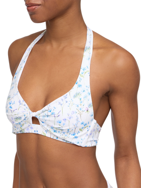 Leda triangle bralette top with flower print - MC2 Saint Barth
