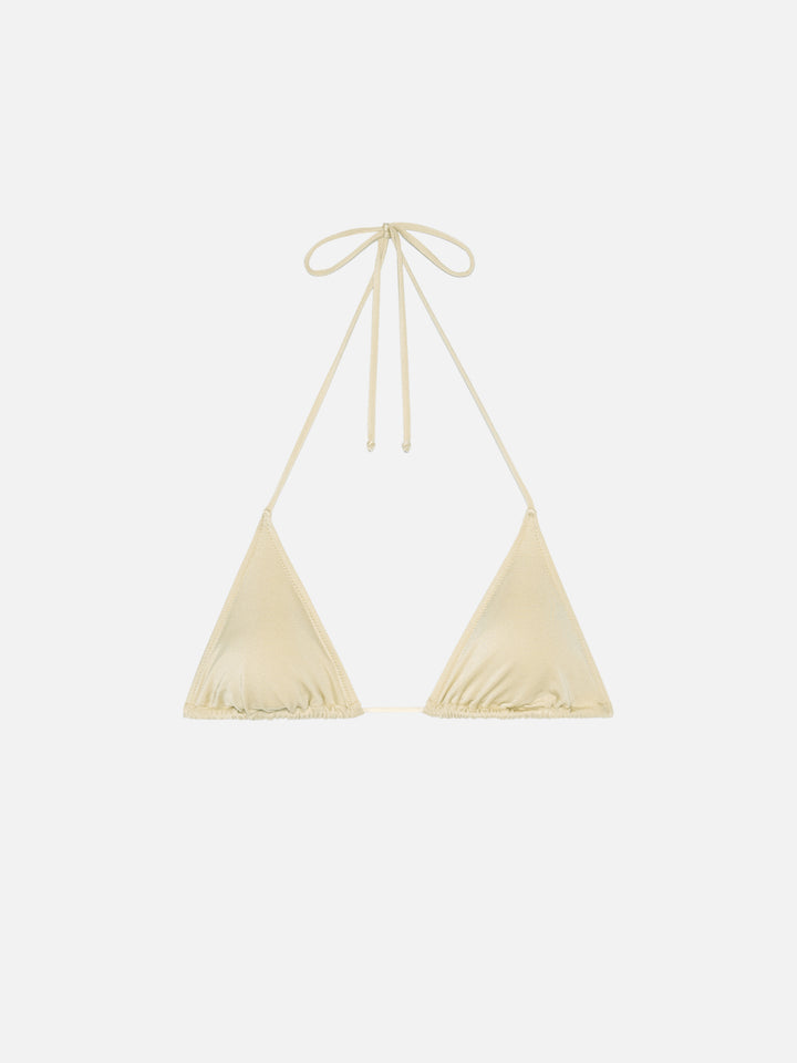 Leah top bikini triangolo shimmer oro