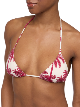Classic triangle bikini Leah Virgo with toile de jouy print | AI BY RICKDICK SPECIAL EDITION - MC2 Saint Barth