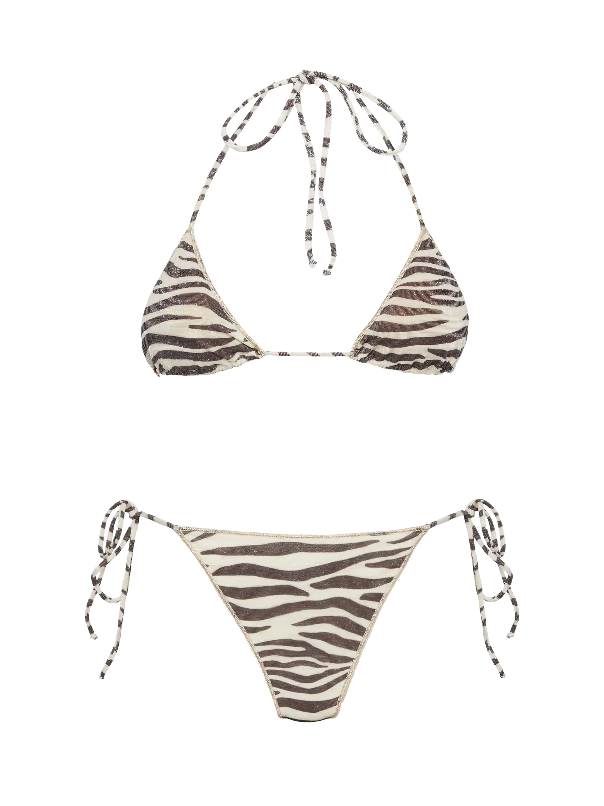 Lurex classic triangle bikini Leah Marielle with zebra print - MC2 Saint Barth