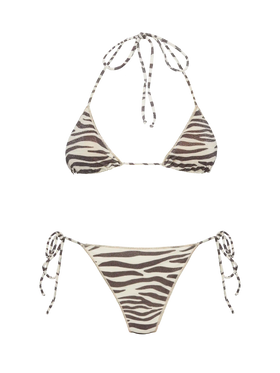 Lurex classic triangle bikini Leah Marielle with zebra print - MC2 Saint Barth