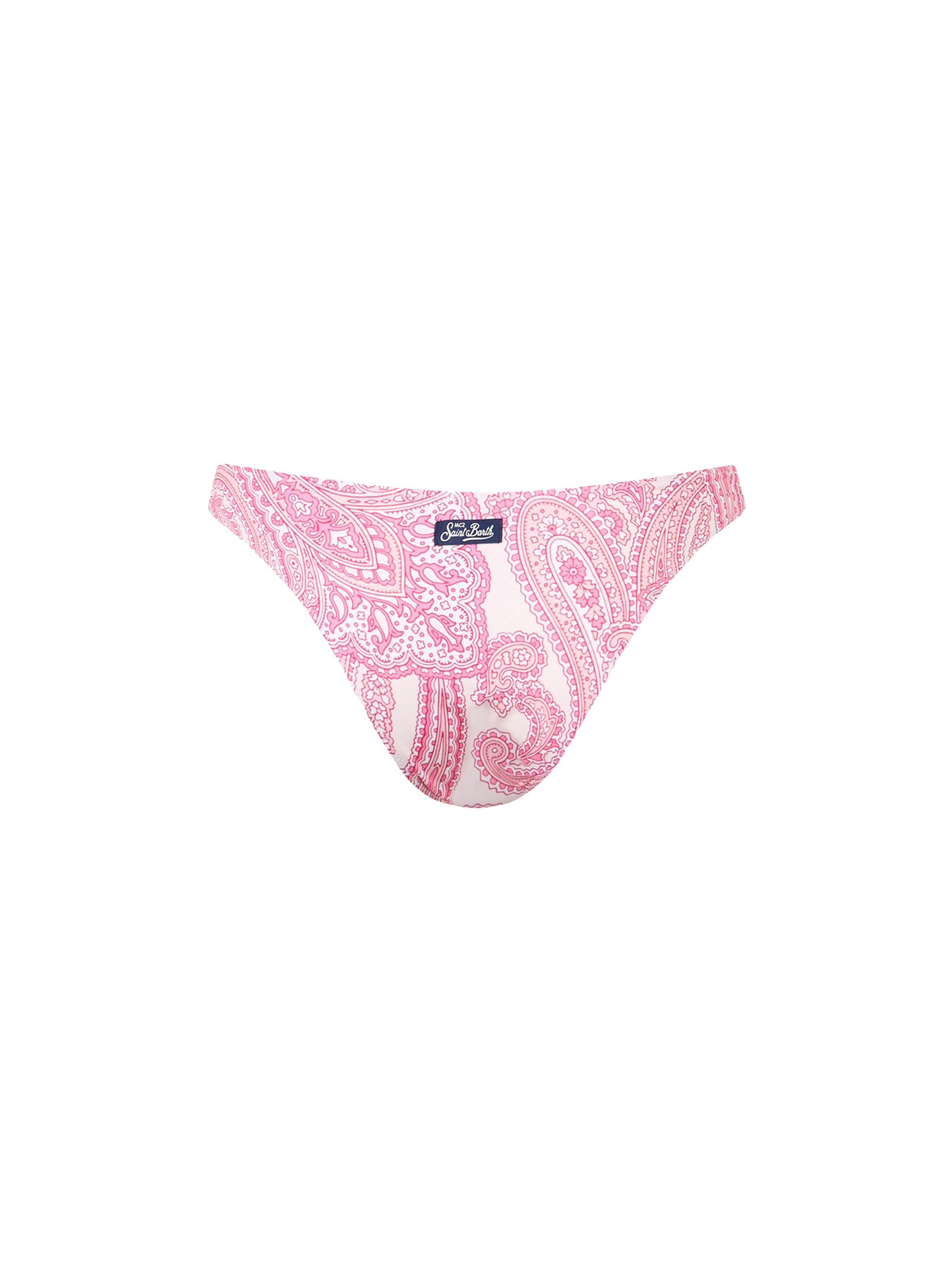 Woman pink paisley classic swim briefs Lido - MC2 Saint Barth