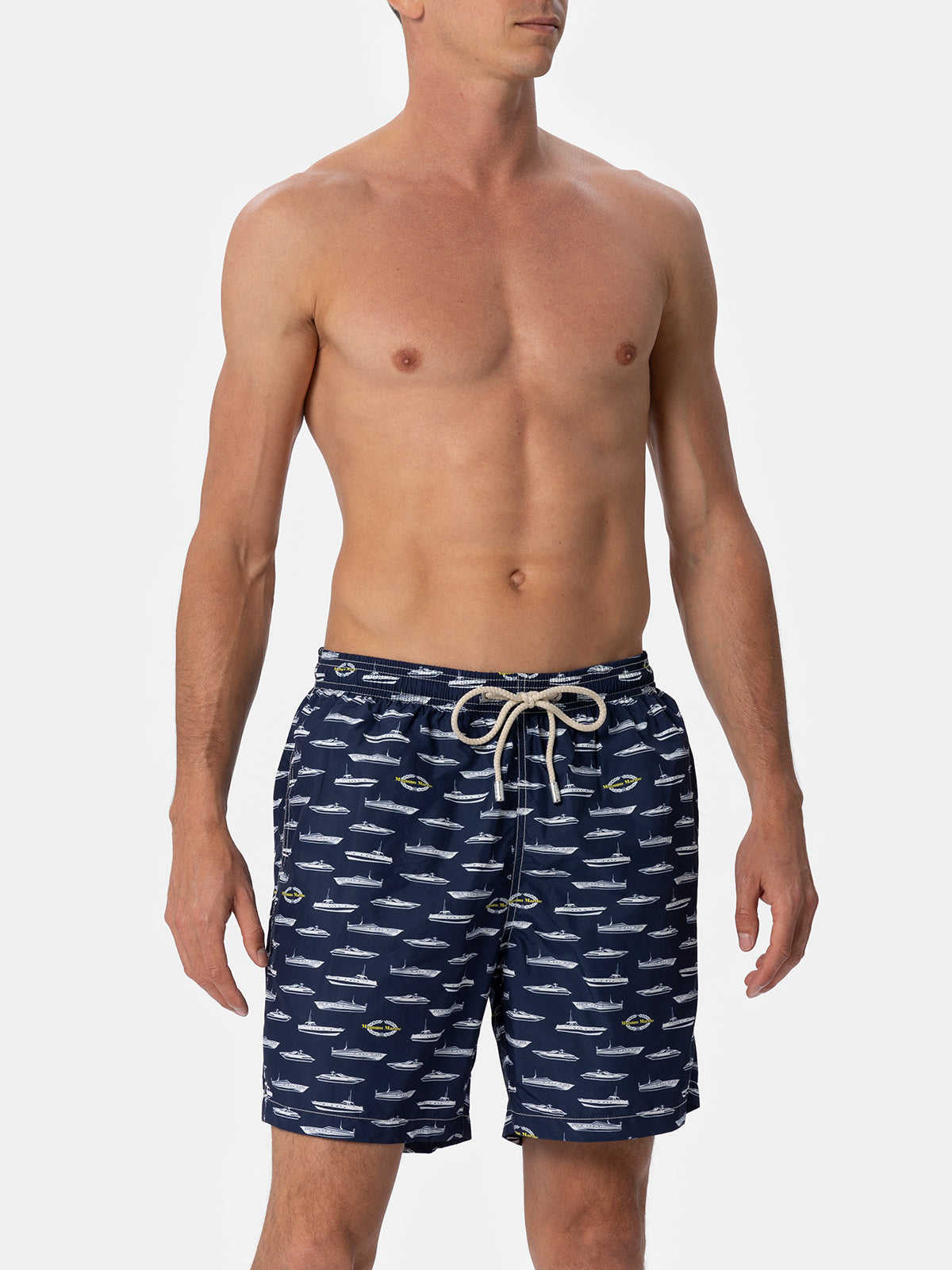 Man light fabric swim shorts with Magnum Marine print | MAGNUM MARINE SPECIAL EDITION