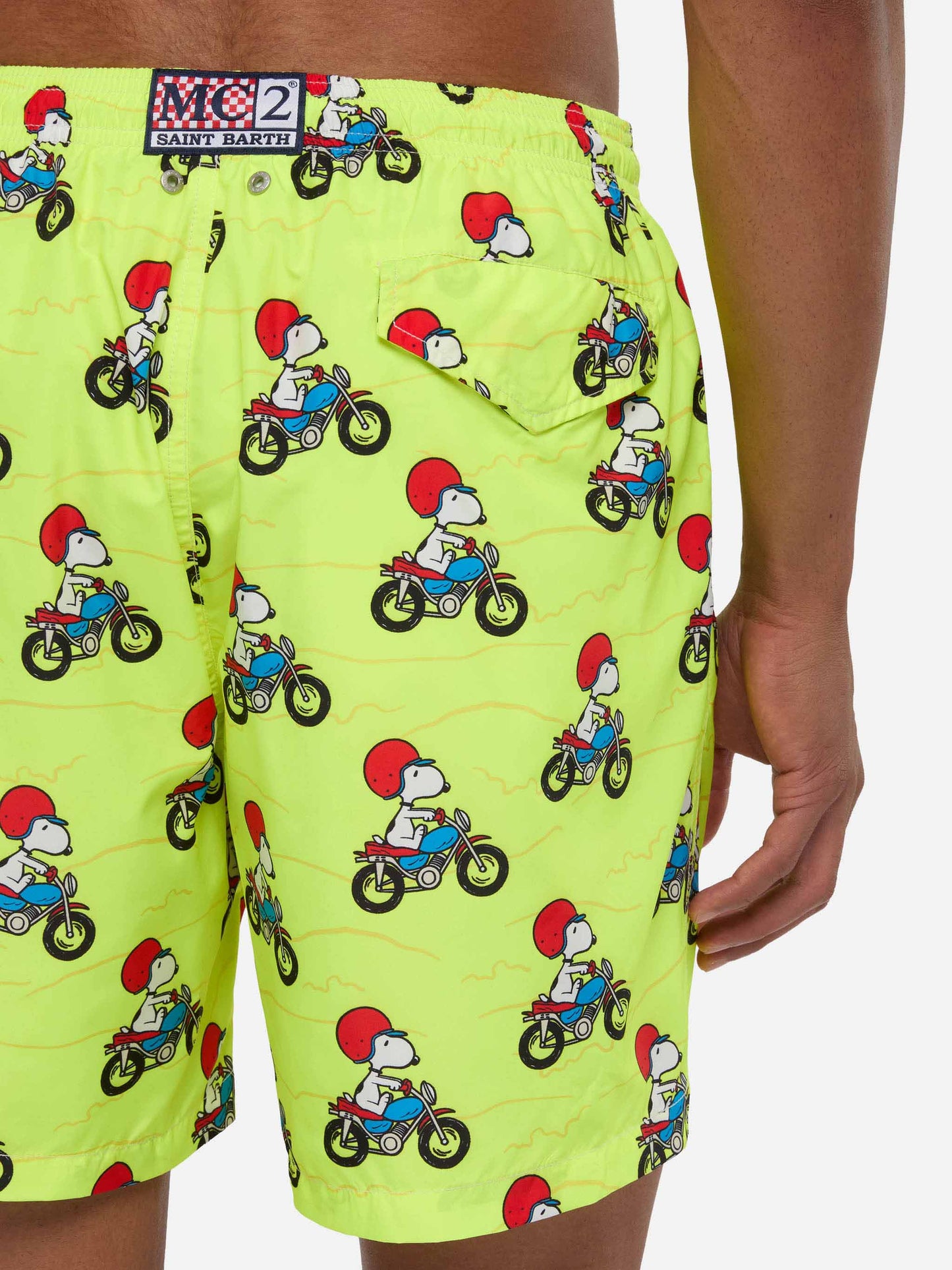 Man light fabric swim shorts with Snoopy print | PEANUTS® SPECIAL EDITION