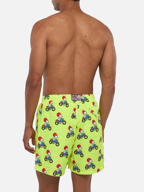 Man light fabric swim shorts with Snoopy print | PEANUTS® SPECIAL EDITION