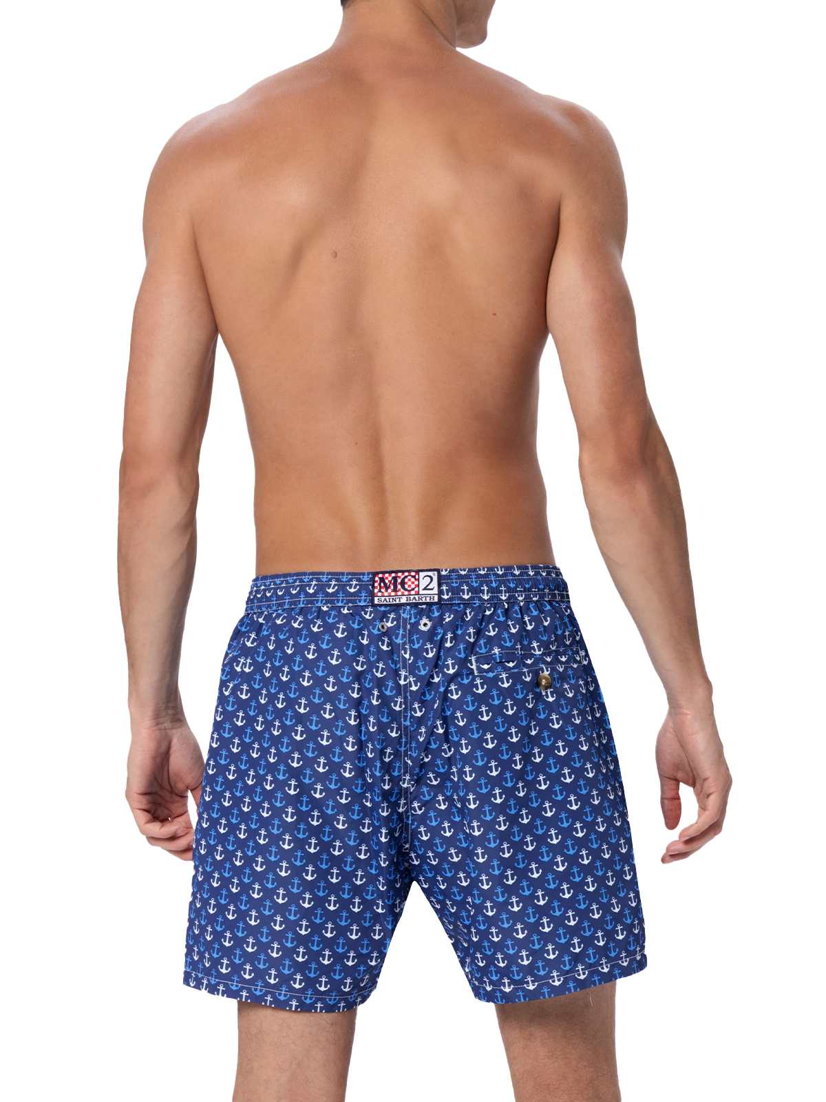 Man lightweight fabric swim-shorts Lighting Micro Fantasy with anchor print - MC2 Saint Barth