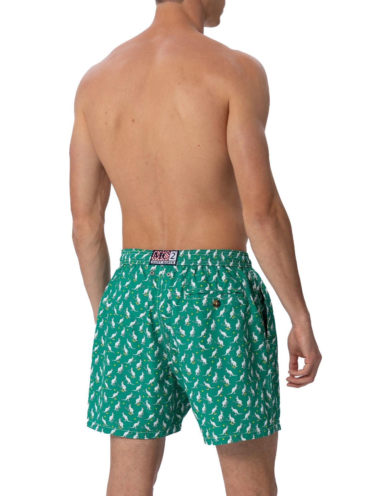 Man lightweight fabric swim-shorts Lighting Micro Fantasy with Australian Brand logo print | AUSTRALIAN BRAND SPECIAL EDITION - MC2 Saint Barth