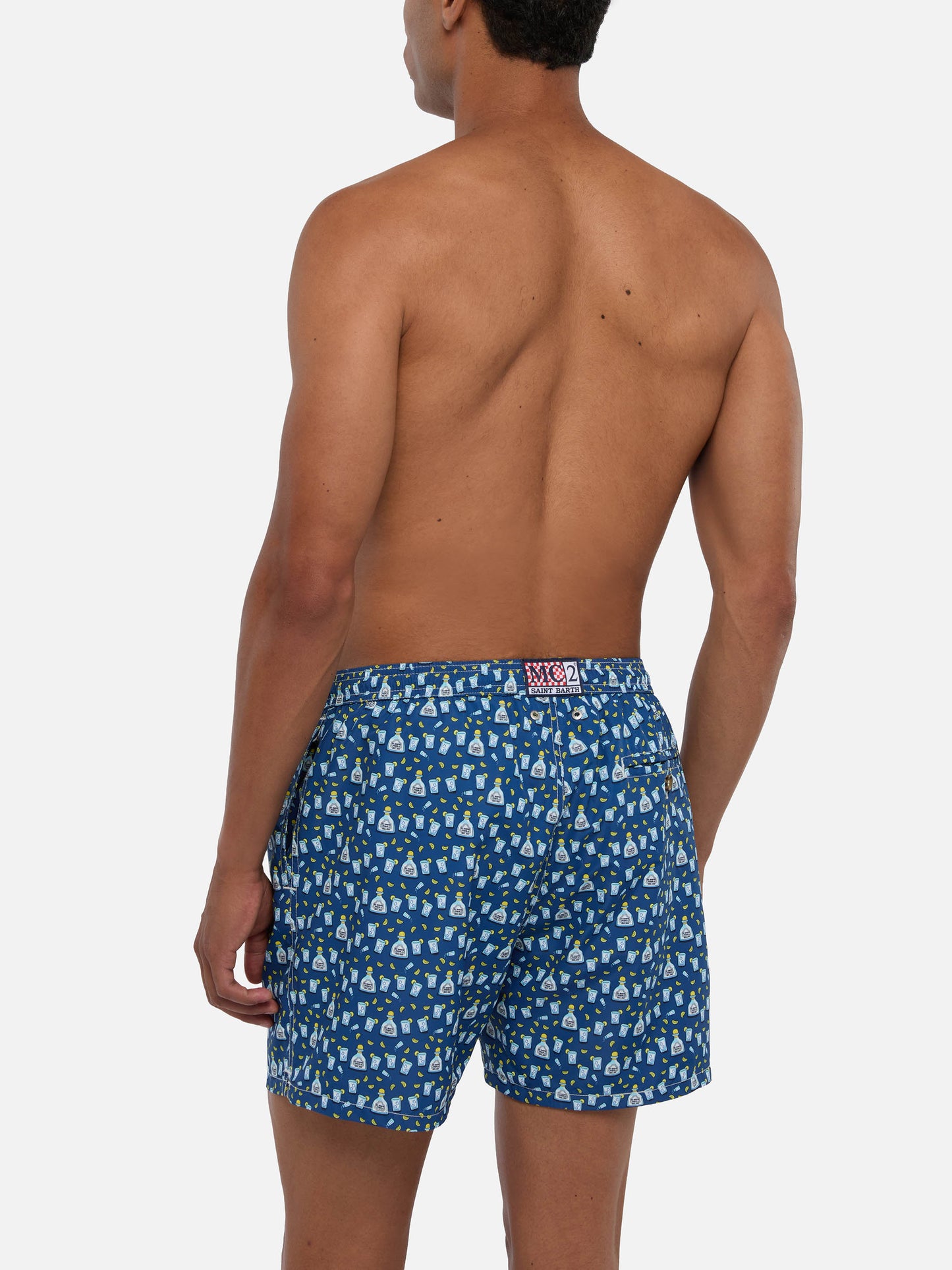 Herren-Badeshorts aus leichtem Stoff mit Tequila-Aufdruck