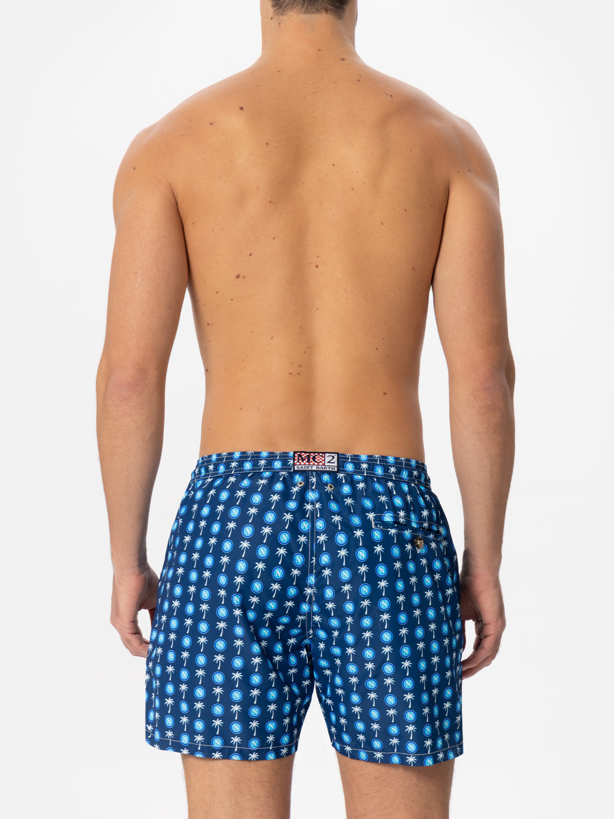 Man light fabric swim shorts with Napoli logo print | SSC NAPOLI SPECIAL EDITION - MC2 Saint Barth