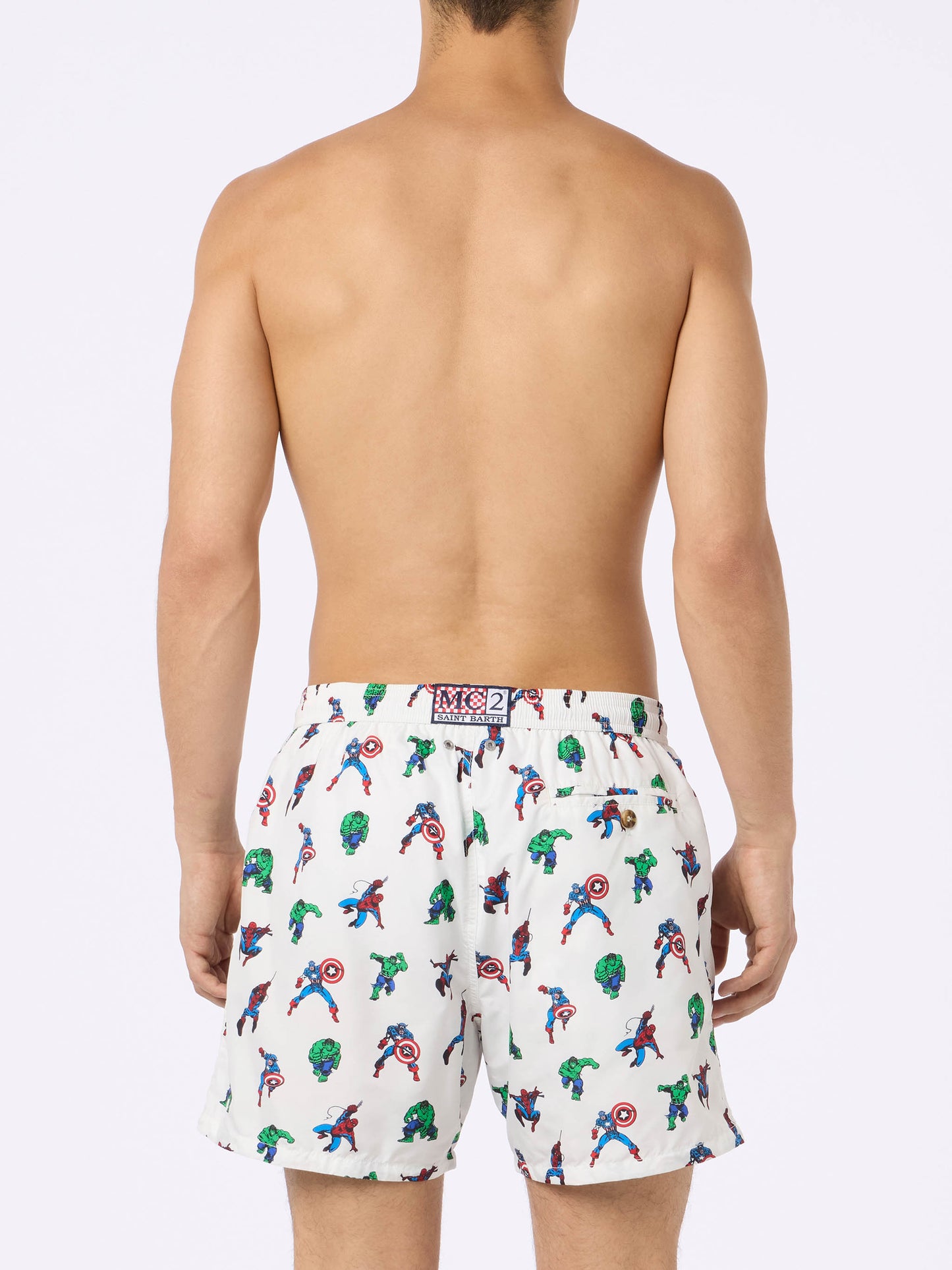 Man lightweight fabric swim-shorts Lighting Micro Fantasy with Marvel Super Heroes print | MARVEL SPECIAL EDITION - MC2 Saint Barth