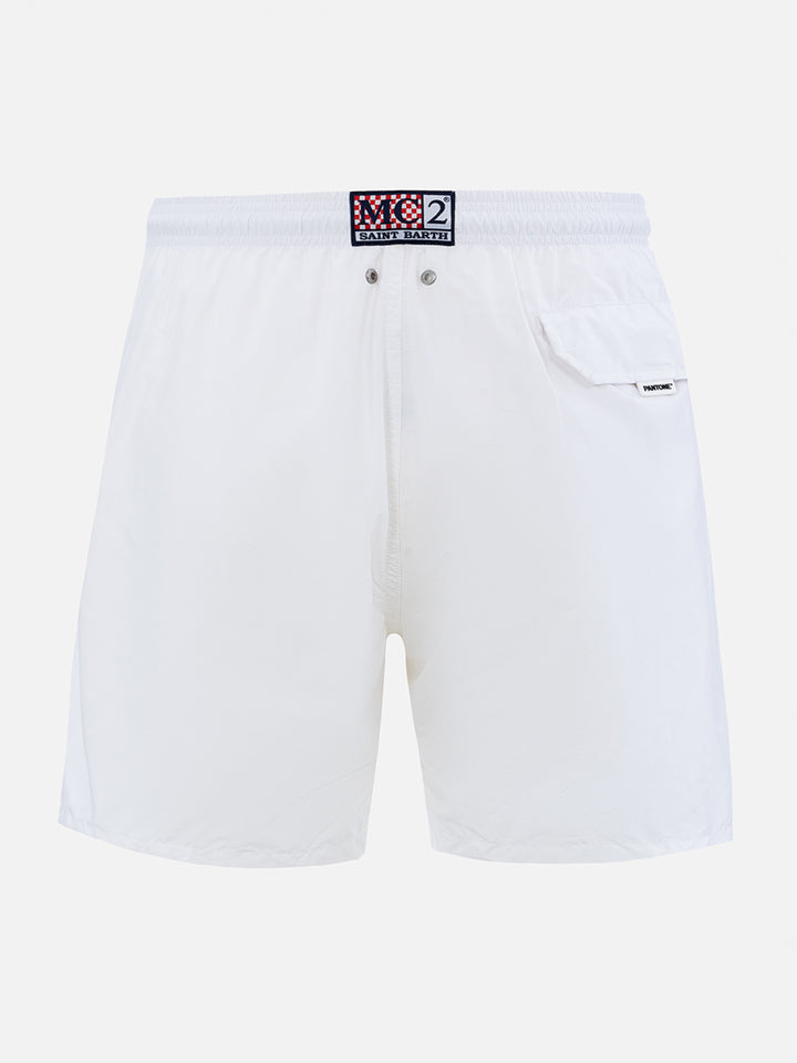 Man lightweight fabric white swim shorts Lighting Pantone | PANTONE® SPECIAL EDITION - MC2 Saint Barth