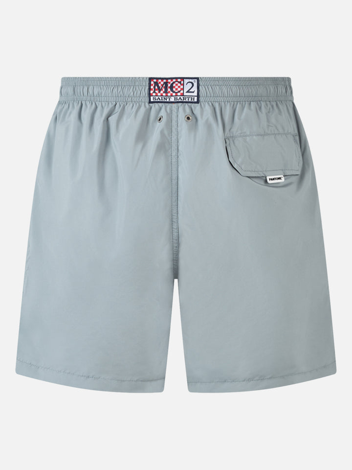 Man lightweight fabric grey swim shorts Lighting Pantone | PANTONE® SPECIAL EDITION - MC2 Saint Barth