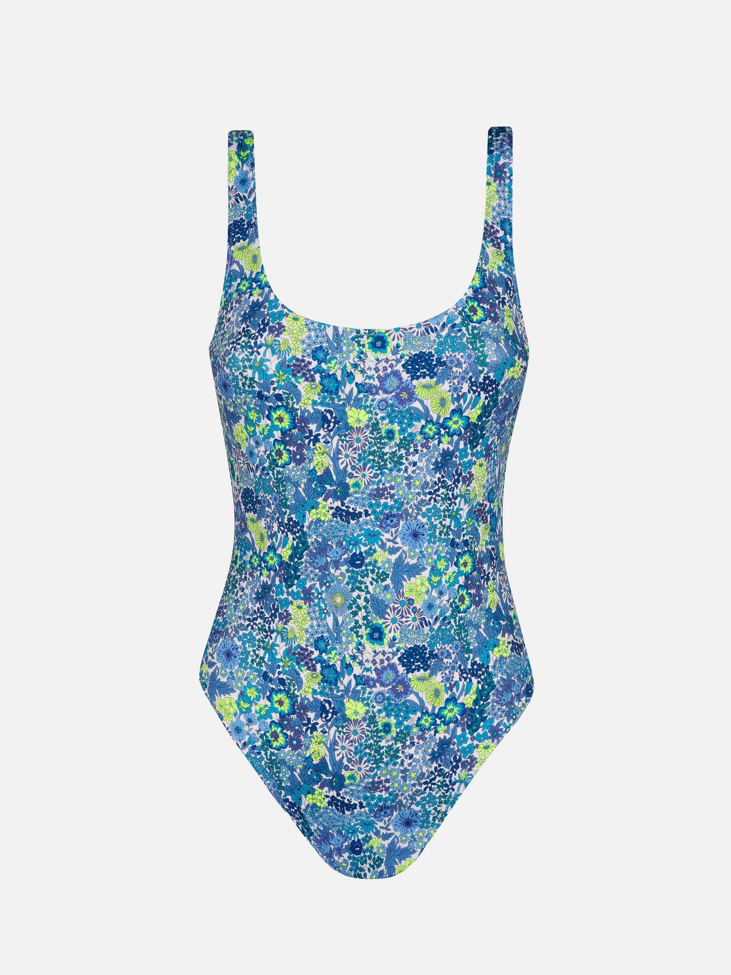 Lora Scoopback-Badeanzug mit Margaret Annie-Print | Hergestellt aus Liberty-Stoff