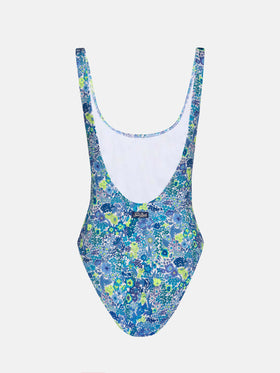 Lora scoopback one piece swimsuit with Margaret Annie print | MADE WITH LIBERTY FABRIC - MC2 Saint Barth