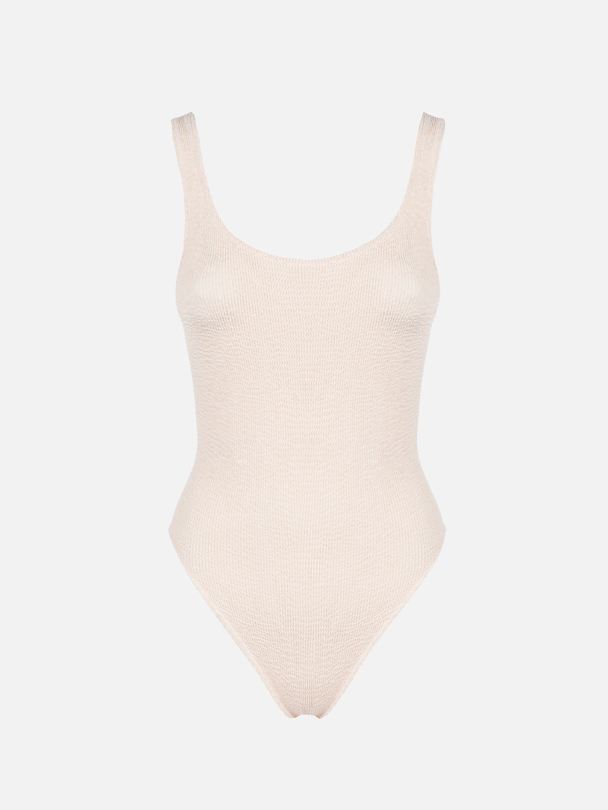 Beigefarbener Crinkle-Badeanzug für Damen Lora