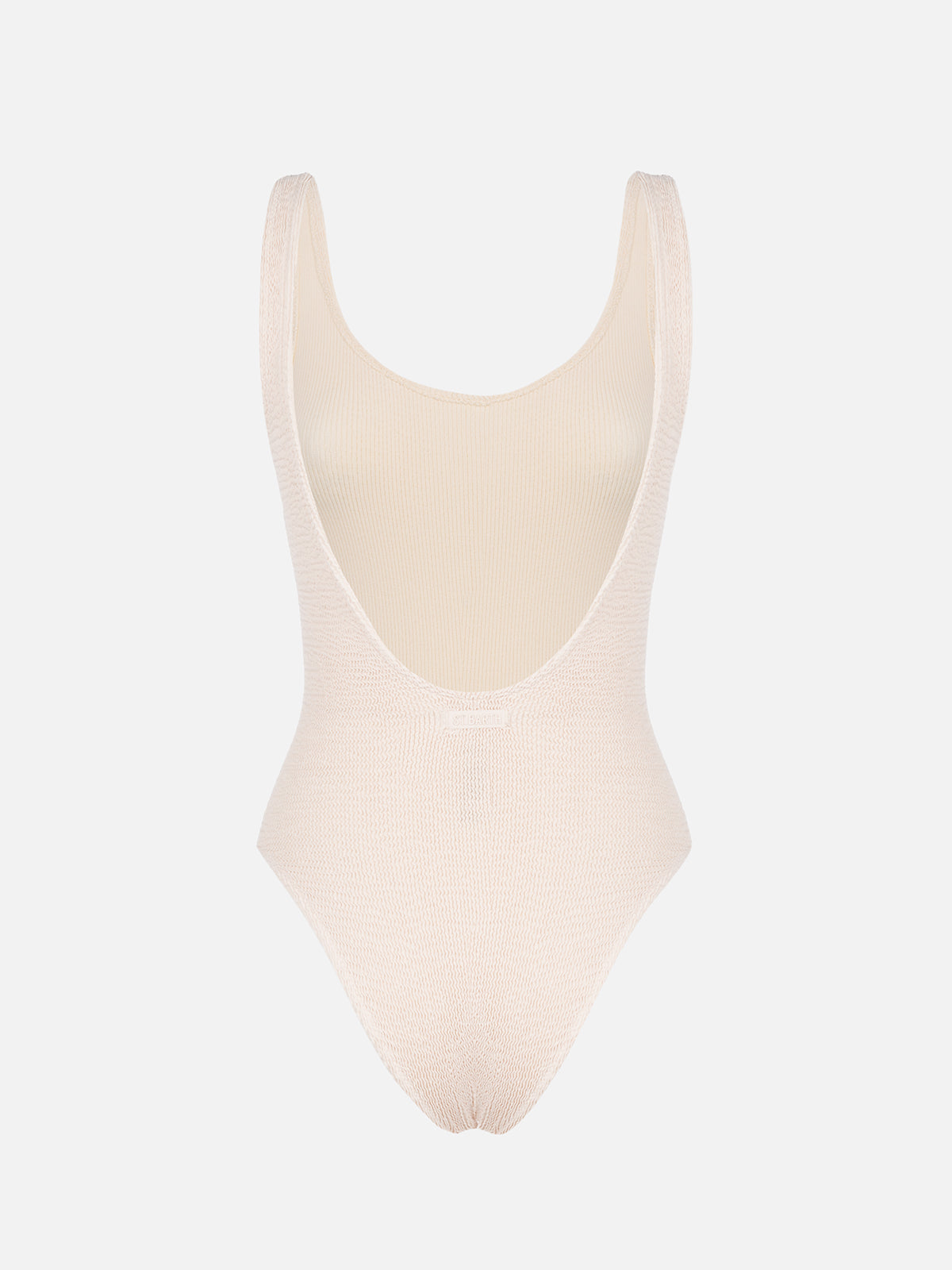 Beigefarbener Crinkle-Badeanzug für Damen Lora