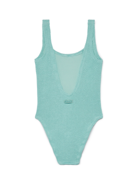 Lora sage green crinkle one-piece swimsuit - MC2 Saint Barth