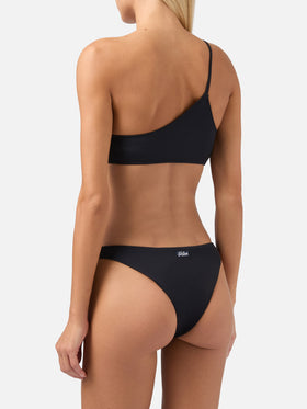 One shoulder bralette bikini Macy Naomi in ribbed black
