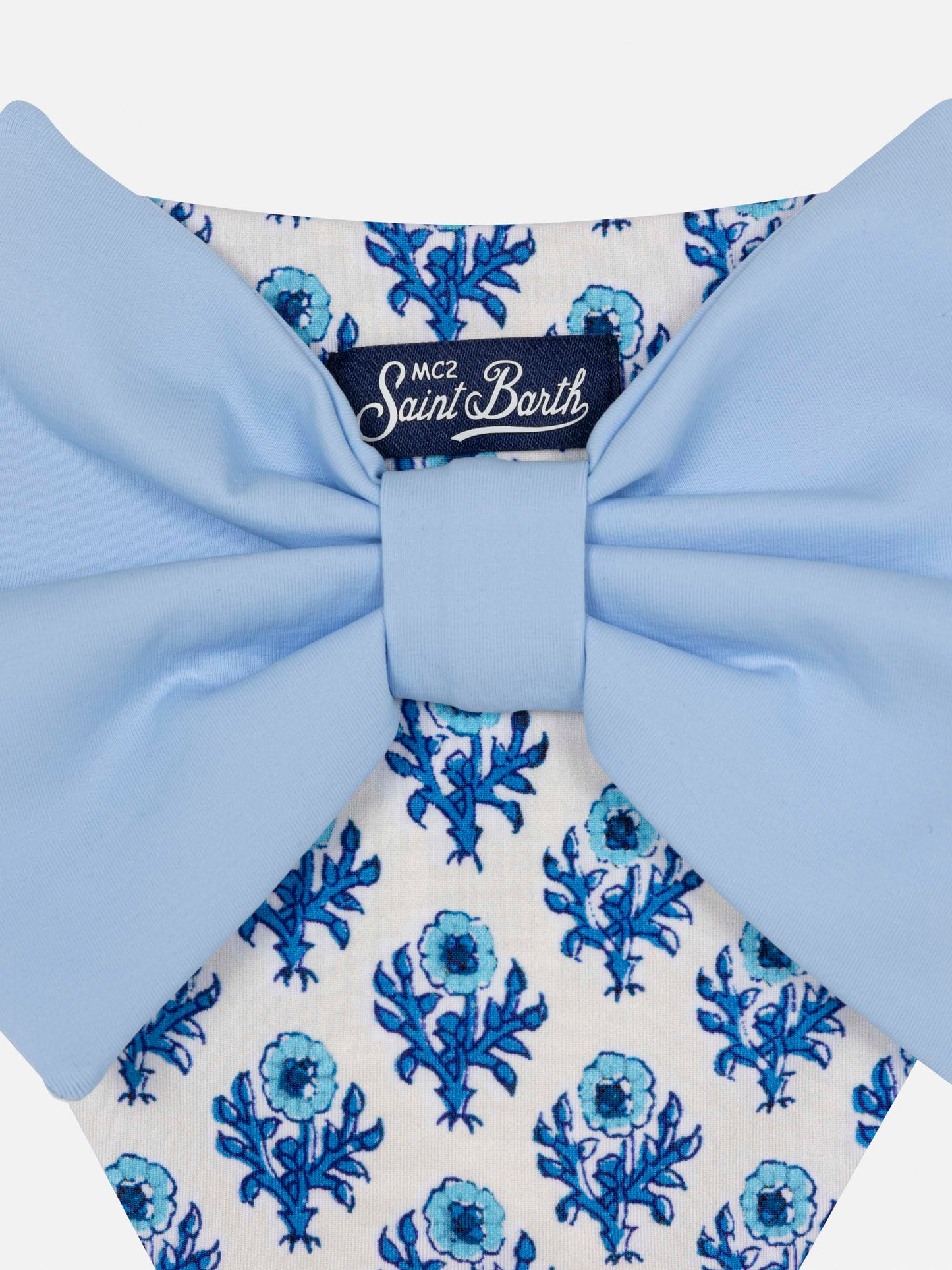 Badeslip „Madame“ mit Schleife und Blumenprint