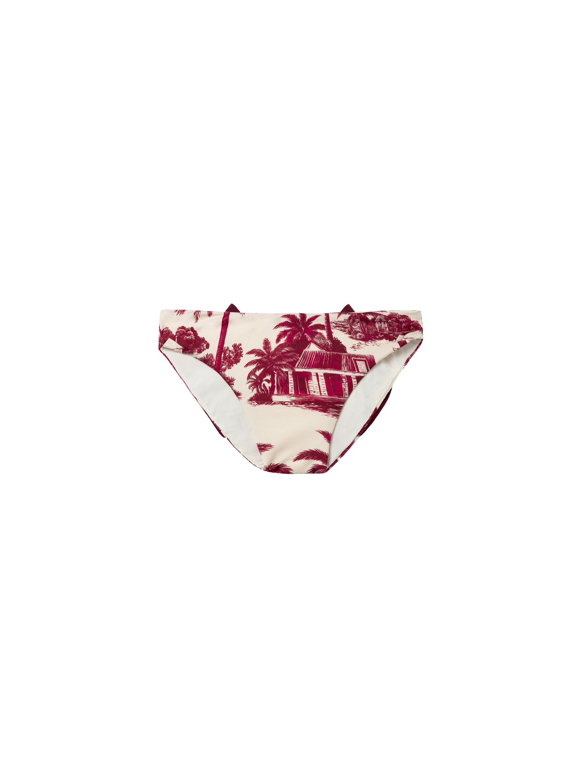 Madame swim briefs with bow and toile de jouy print | AI CO-CREATED DESIGN BY RICKDICK - POWERED BY RED-EYE - MC2 Saint Barth
