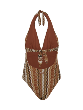 Marylin raschel chevron one-piece swimsuit - MC2 Saint Barth