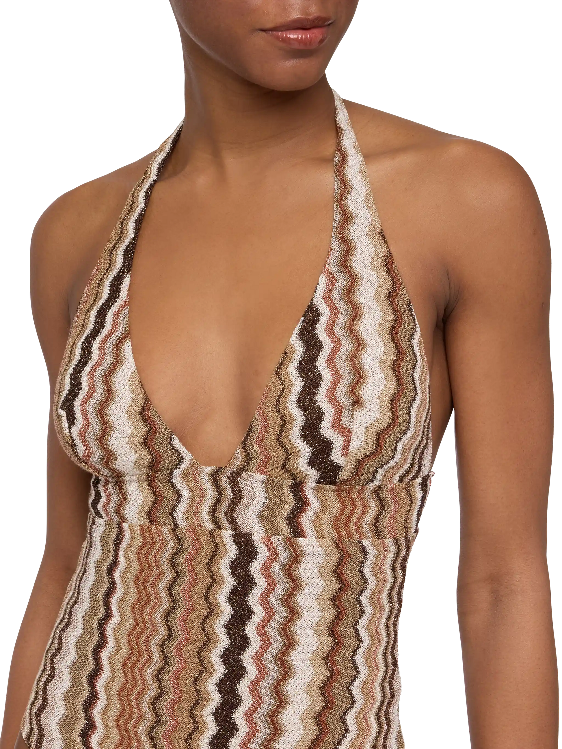 Marylin raschel chevron one-piece swimsuit - MC2 Saint Barth