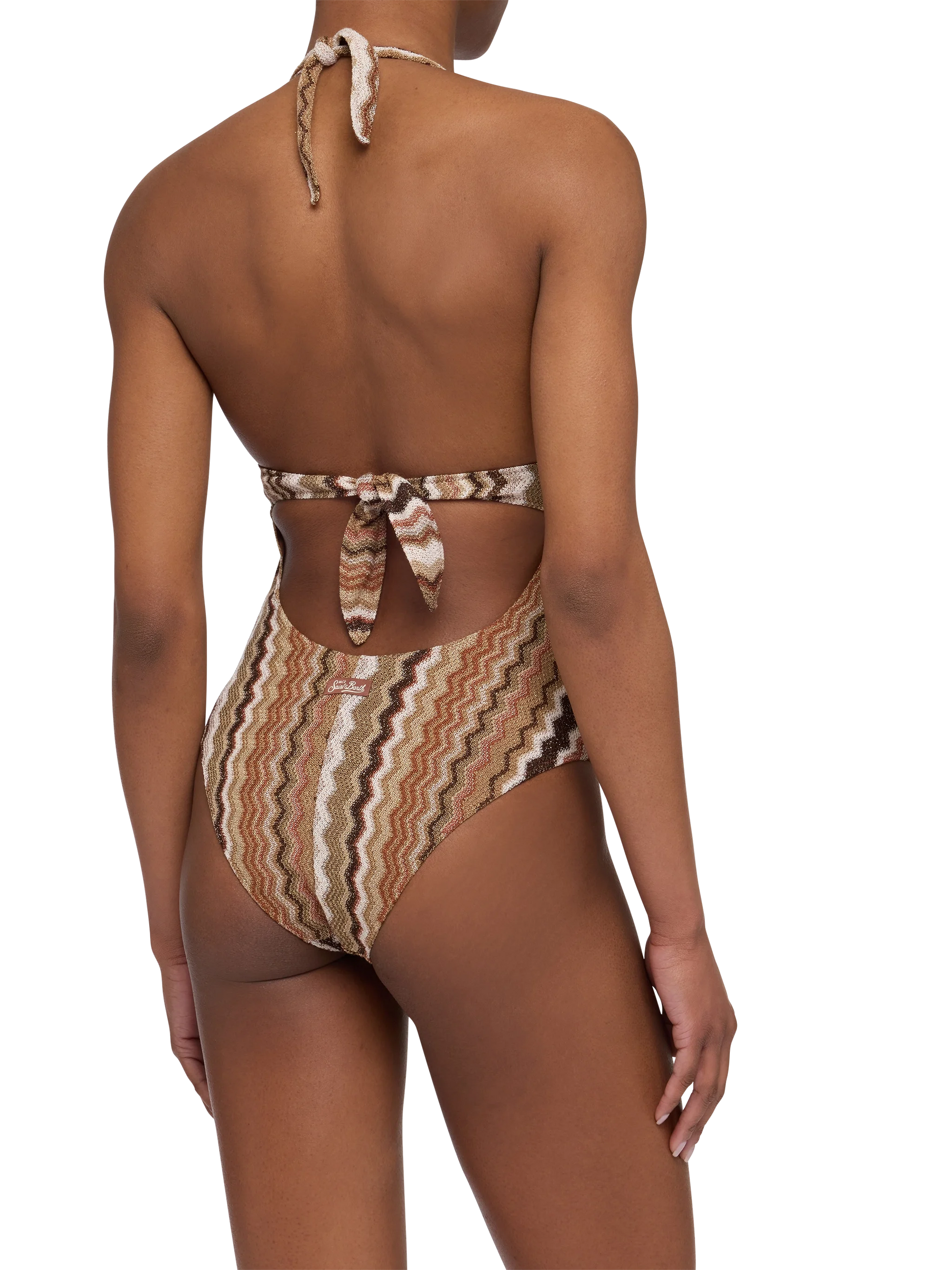 Marylin raschel chevron one-piece swimsuit - MC2 Saint Barth