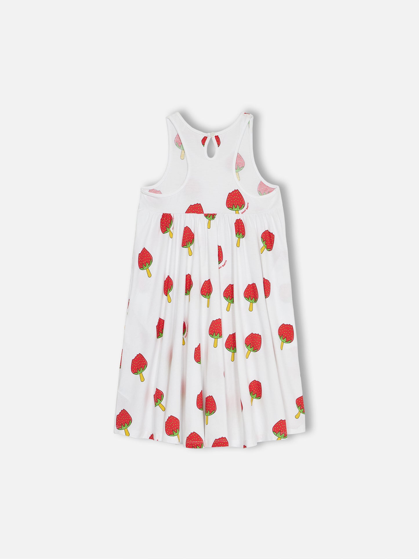 Girl cotton dress Masha with strawberry popsicle print - MC2 Saint Barth