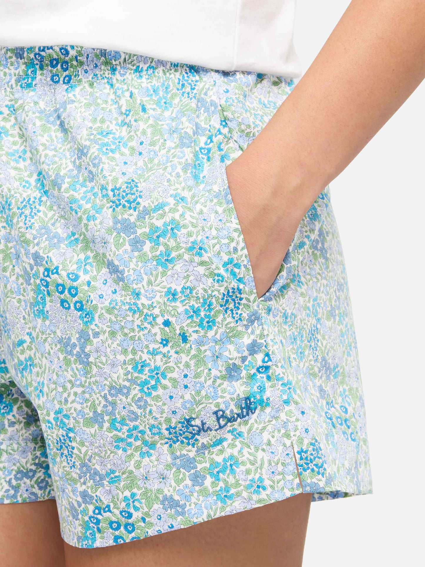 Meave shorts pull up in cotone con stampa Joanna Luise | MADE WITH LIBERTY FABRIC
