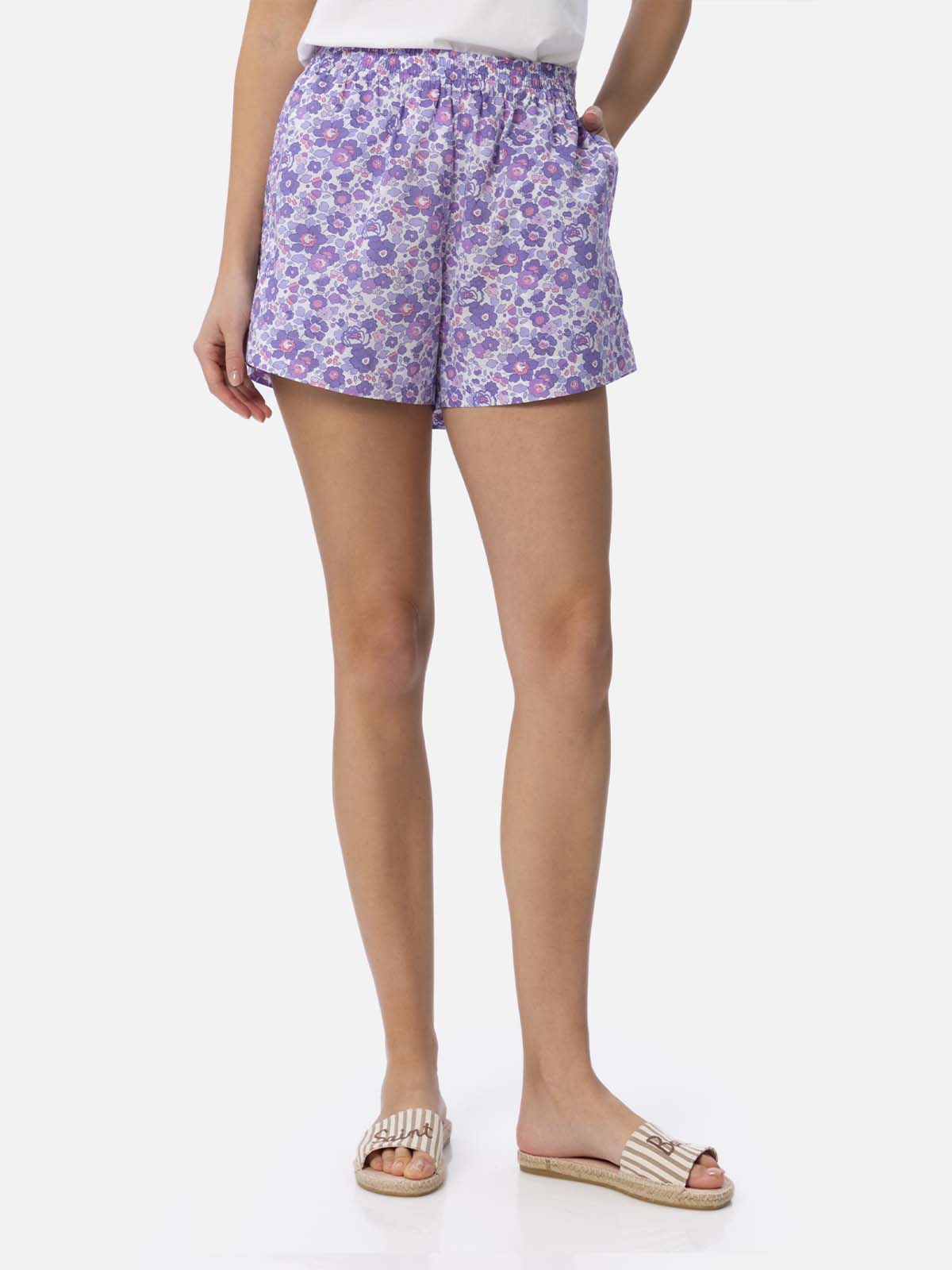 Woman cotton Betsy pull up shorts Meave | MADE WITH LIBERTY FABRIC - MC2 Saint Barth