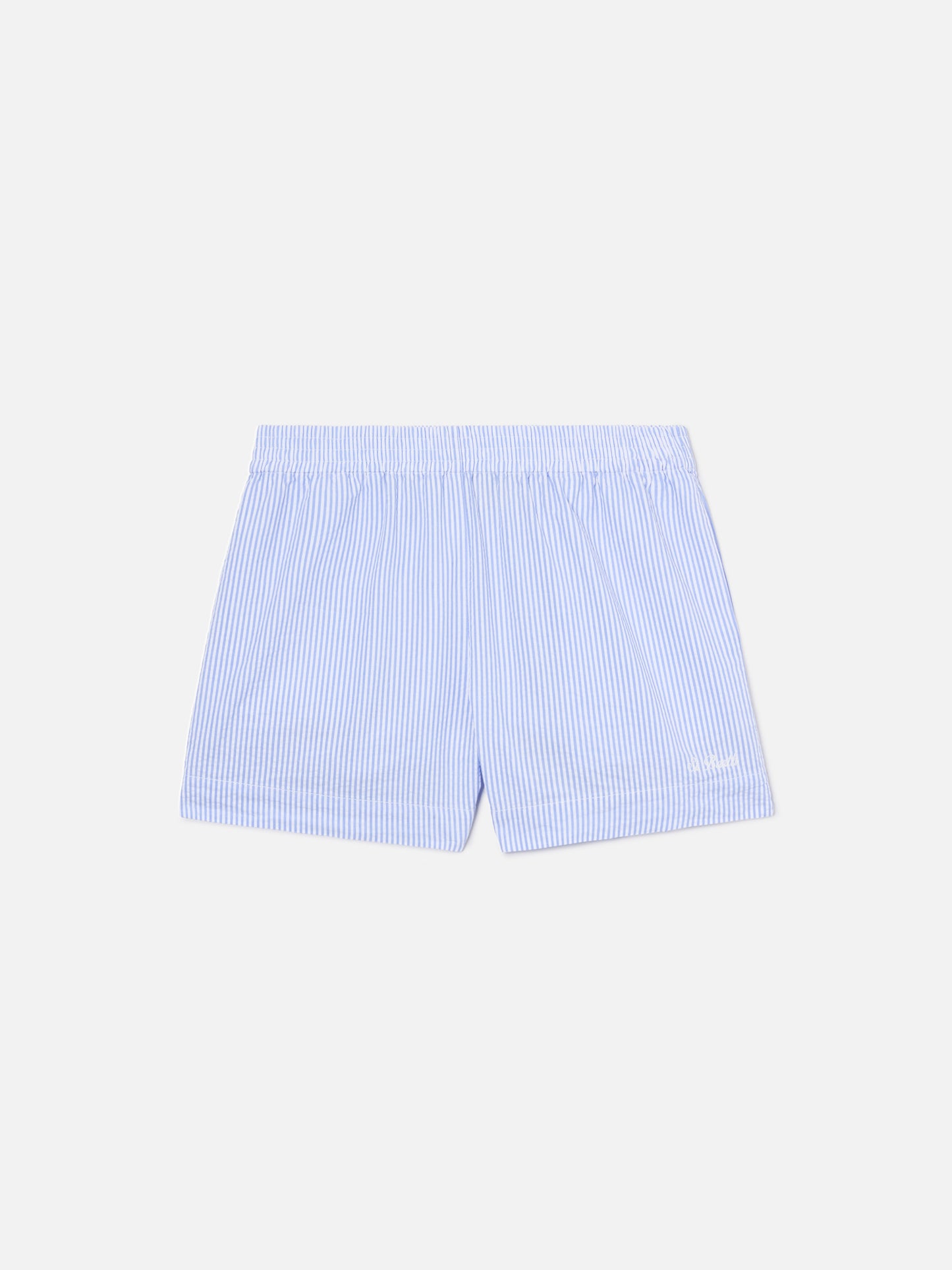 Light blue striped Meave seersucker shorts