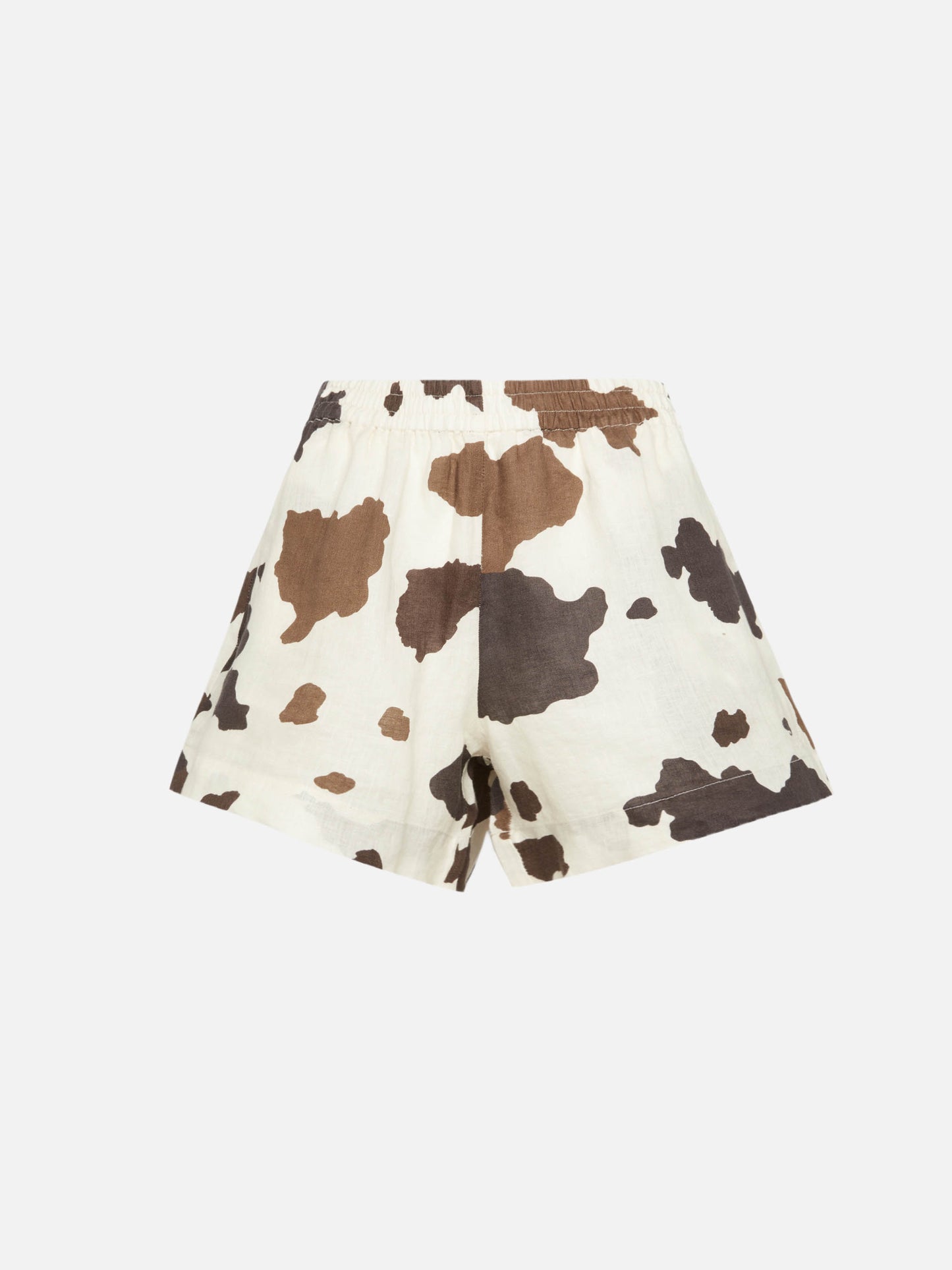 Meave linen pull up shorts with cow skin print