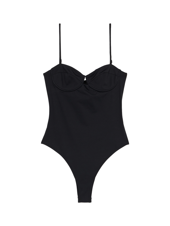 Costume intero Medea nero con ferretto
