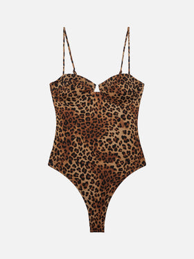 Medea underwired one-piece swimsuit with animalier print