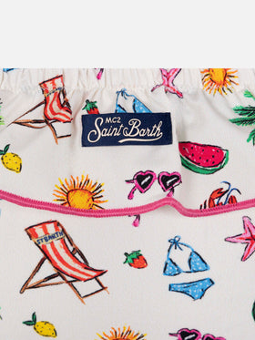 Melie smocked point embroidery bikini with ruffle - MC2 Saint Barth