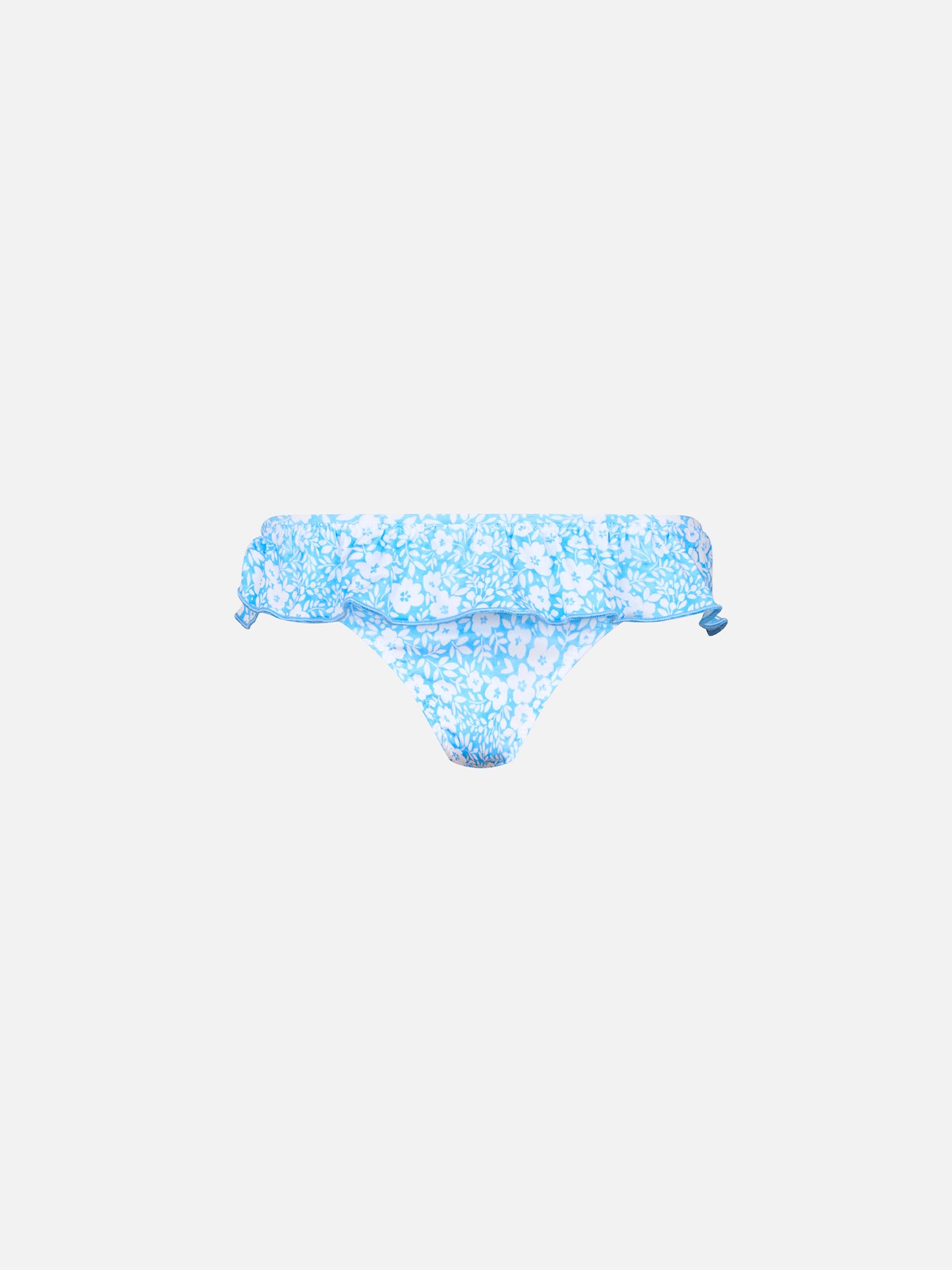 Girl ruffled swim briefs Melly with flower print - MC2 Saint Barth