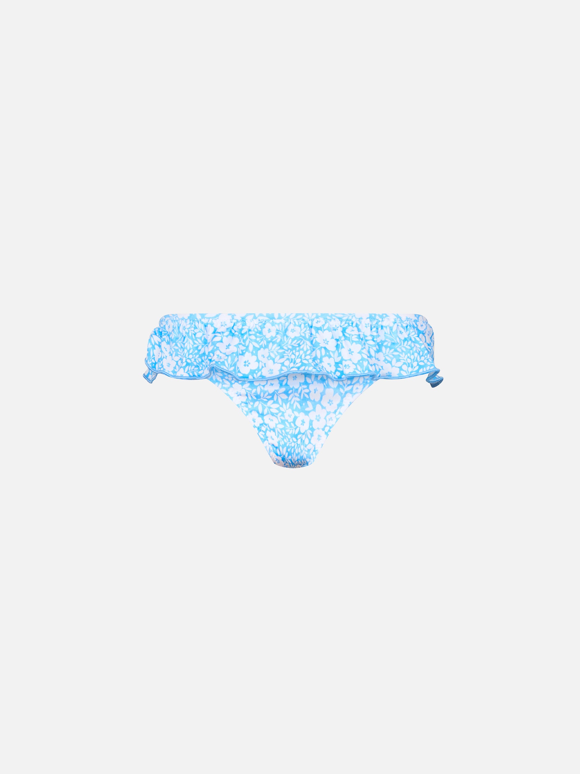 Girl ruffled swim briefs Melly with flower print - MC2 Saint Barth