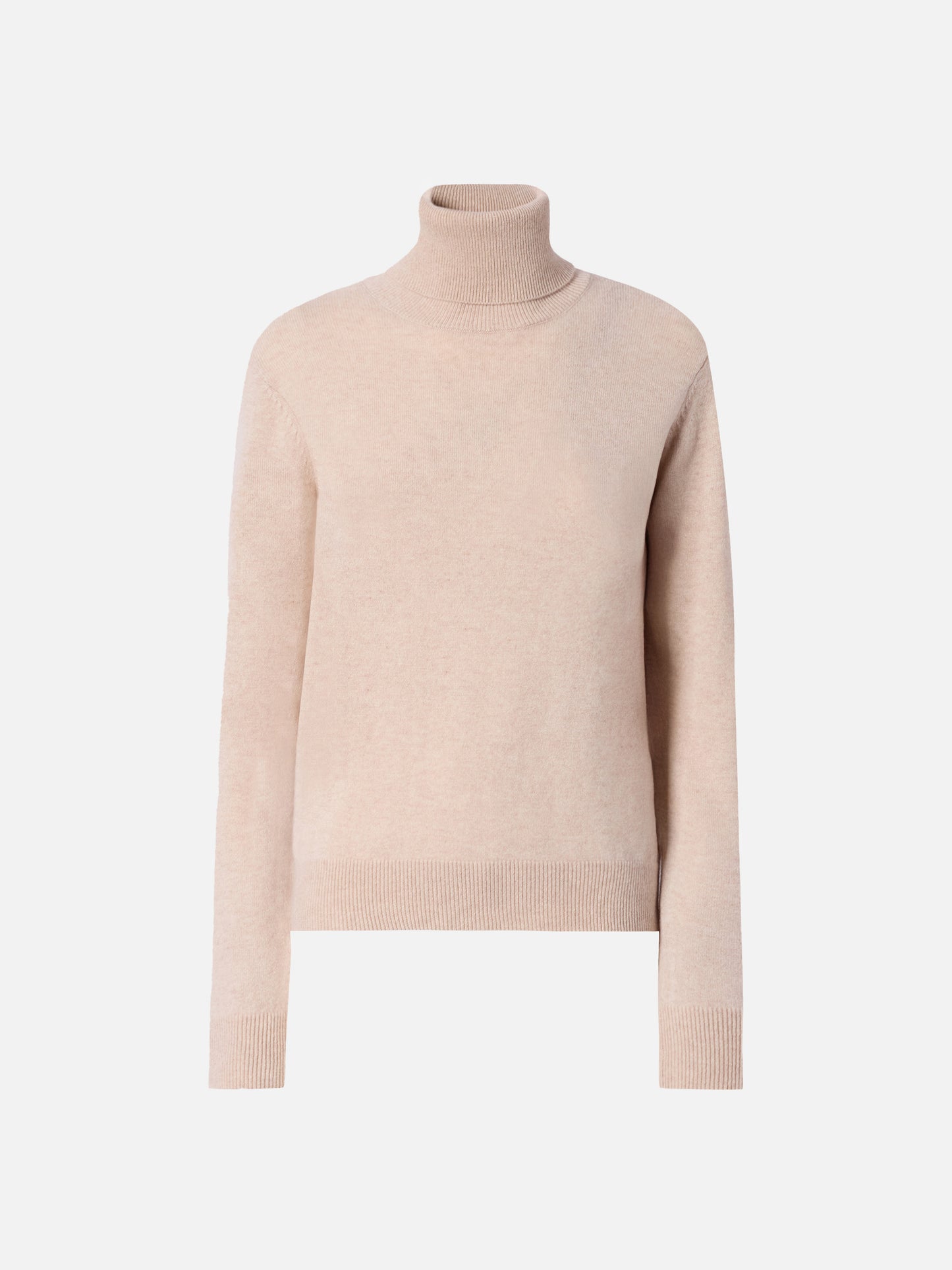 Moody turtleneck sweater in cashmere in beige melange with St. Barth embroidery