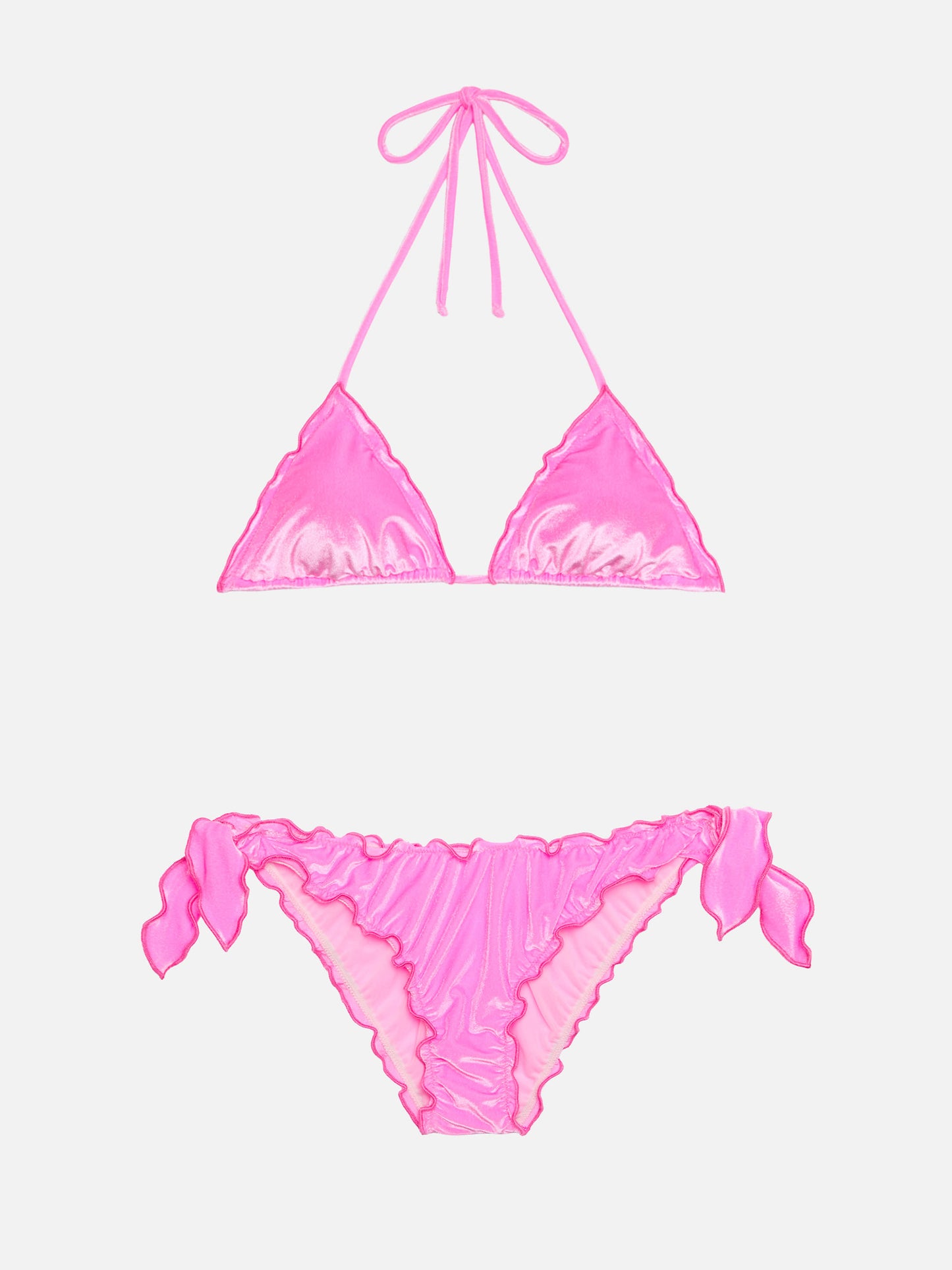 Klassische Badehose aus Samt in Mondrosa - Klassisches Triangel-Oberteil aus Samt in Sagittarius-Rosa