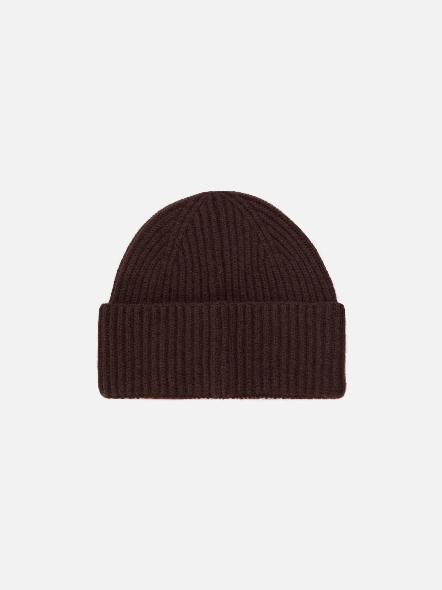 Moss Beanie in brown ribbed knit with St. Barth embroidery