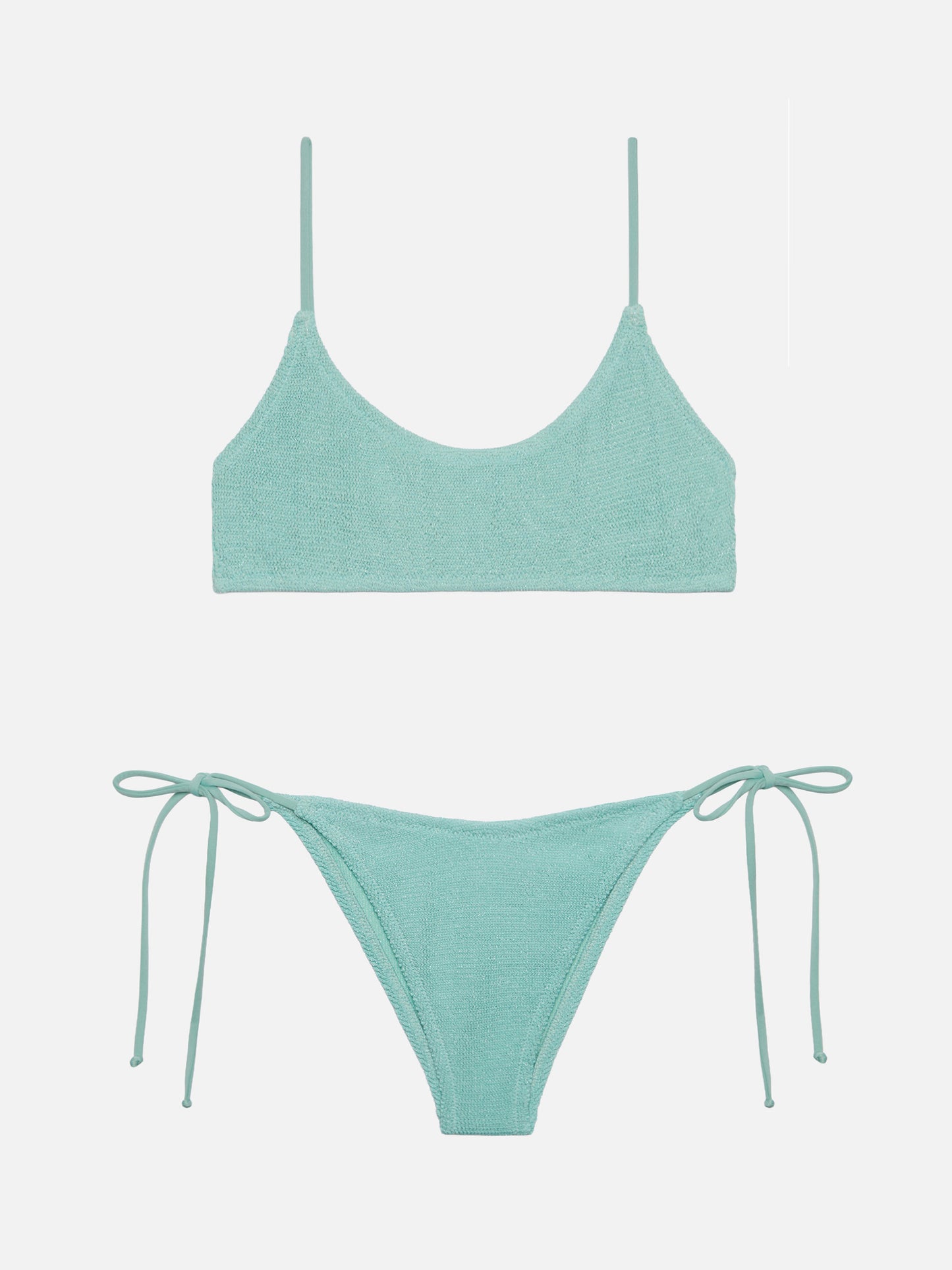 Bralette bikini Judy Marielle in sage green crinkle lurex