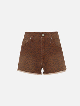 Musa-Jeansshorts mit Animalier-Print