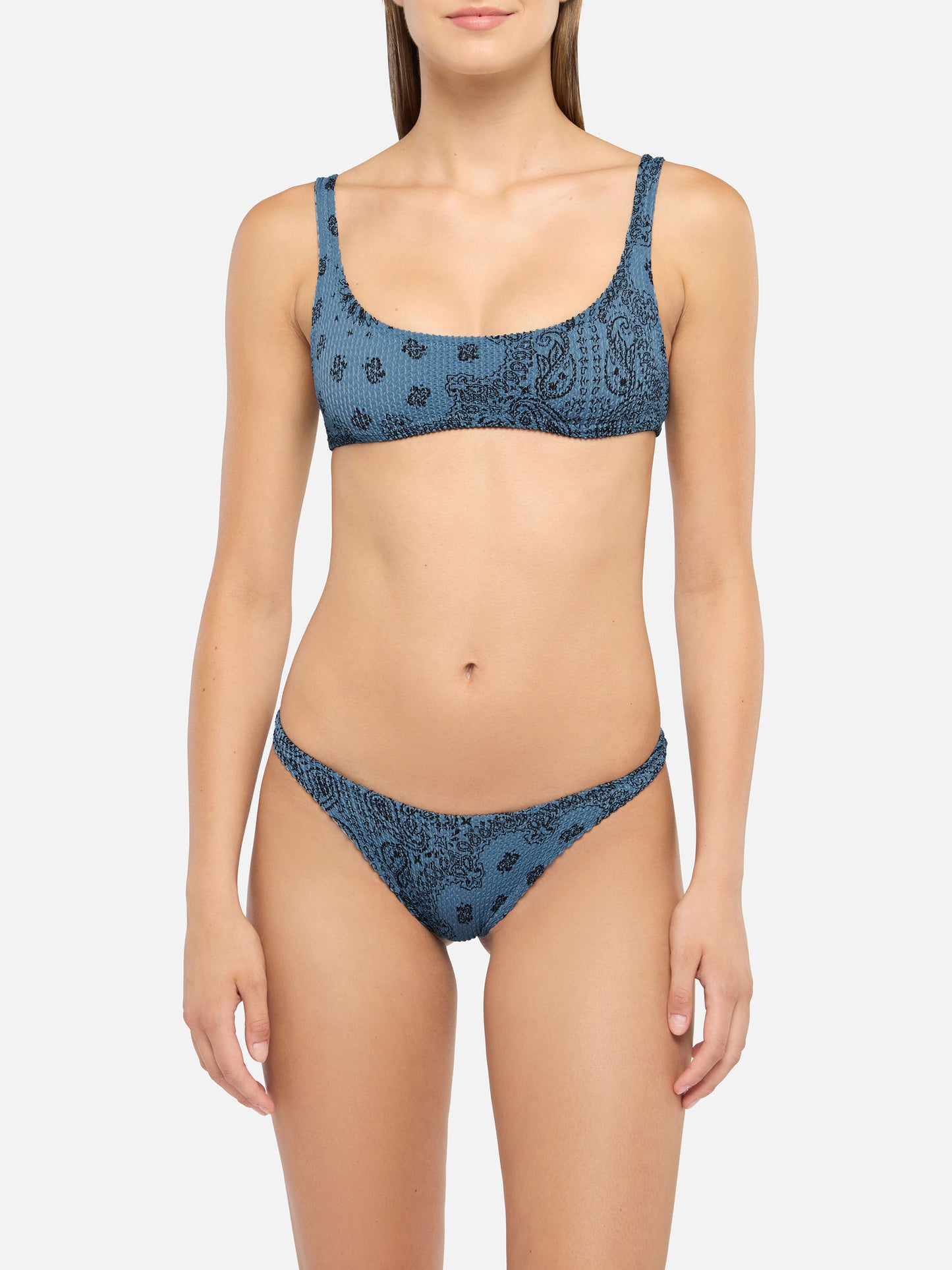 Naomi slip mare cheeky con stampa bandana - Naima crinkle classico top a bralette con stampa bandana