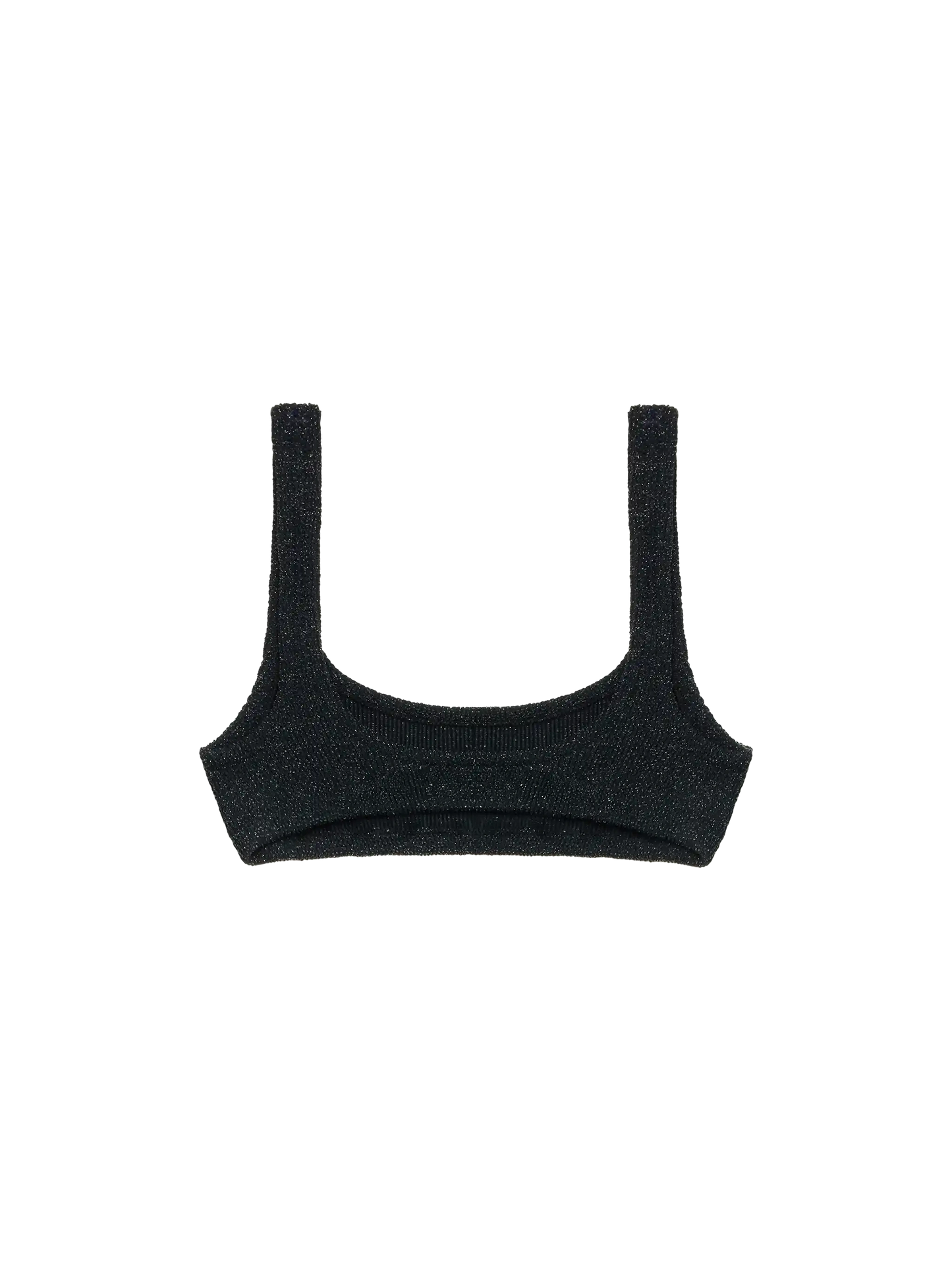 Naima black lurex crinkle classic bralette top - MC2 Saint Barth