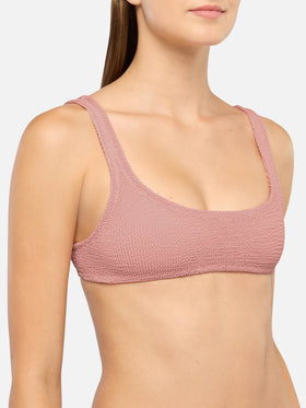 Naima – Klassisches Bralette-Oberteil in Crinkle-Rosa