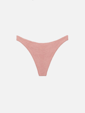 Naomi pink crinkle cheeky swim briefs