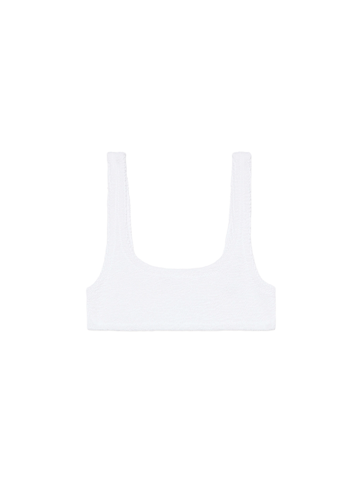 Naima – Klassisches, weißes Bralette-Top in Crinkle-Optik