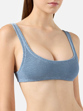 Bikini bralette Naima Naomi in crinkle color avio blue